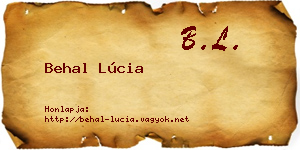 Behal Lúcia névjegykártya